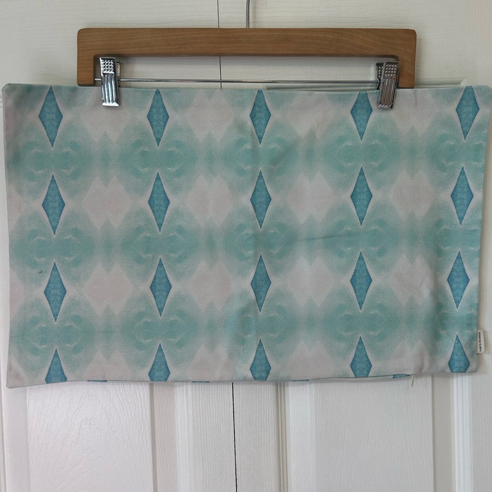 Bunglo Teal and Cream Pillow Cover